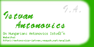 istvan antonovics business card